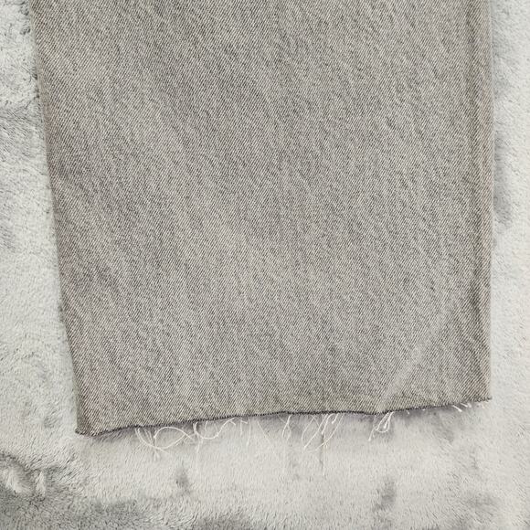 NEW Pull & Bear Jeans Womens 10 Gray High Rise Straight Leg Raw Hem Stretch - Picture 5 of 16